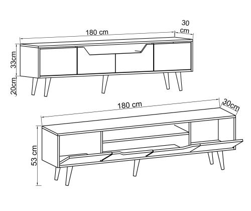 TV laud Roma 180 - Valkoinen