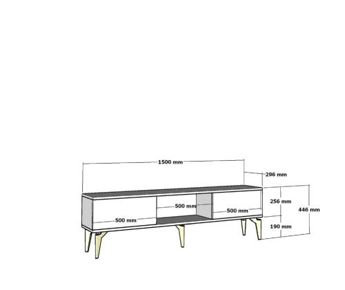 TV-pöytä Arona Takka - Valkoinen