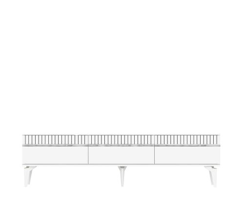 TV-pöytä Defne - Valkoinen, hopea