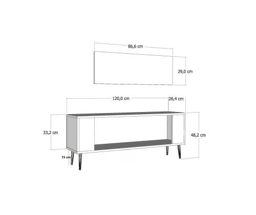 TV laud Retrop3 - Antrasiitti, kultainen
