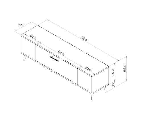 TV laud Dekolp3 - Valkoinen, kultainen