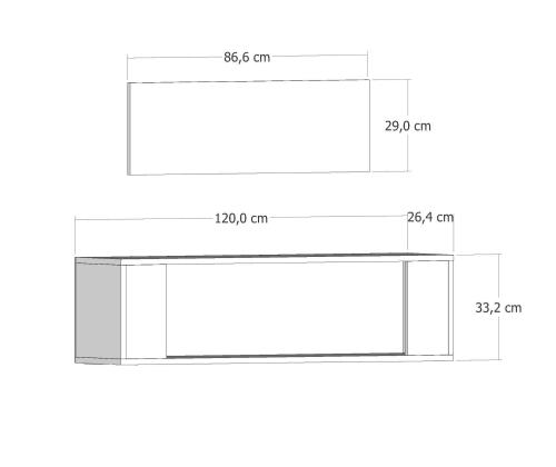 TV-pöytä Restol 3 - Antrasiitti