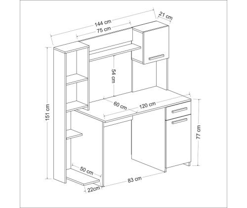 Työpöytä Merry - Valkoinen