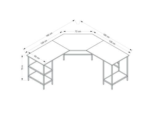 Työpöytä Power L - 8537 - Musta