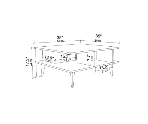 Sohvapöytä Akya - Tammi, Valkoinen