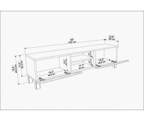 TV-pöytä Luke - Efesos, Valkoinen