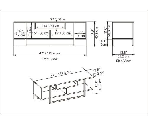 TV-pöytä Asal 120 - Musta