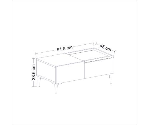 Sohvapöytä Mia - Travertiini, Antrasiitti