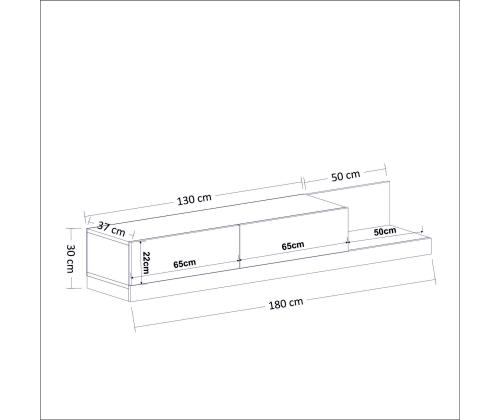 TV-pöytä Majör - Antrasiitti, pähkinäpuu