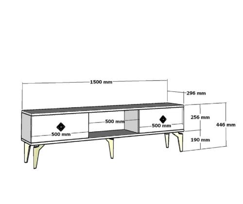 TV-pöytä Nil - Valkoinen, hopea