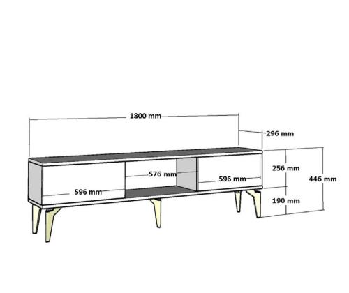 TV laud Karya - Valkoinen, Hopea