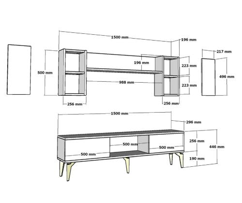 TV-pöytä Viola - Antrasiitti
