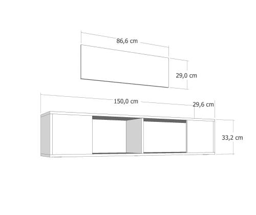 TV-pöytä Kodaks L2 - Antrasiittipintainen
