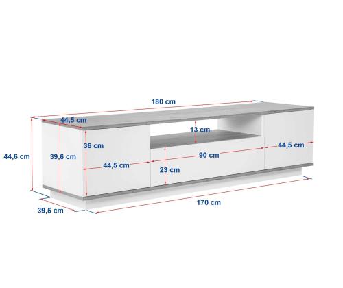 TV laud Veramont - Valkoinen, Atlantin mänty