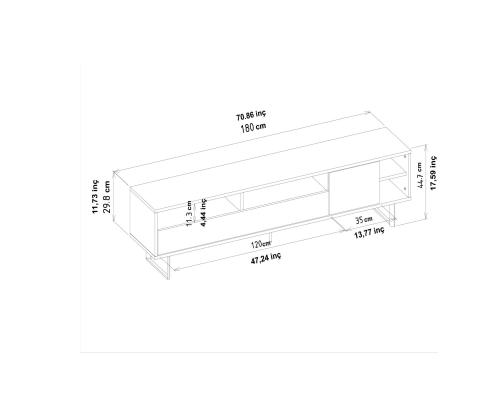 TV-pöytä Luga - Harmaa, Tammi