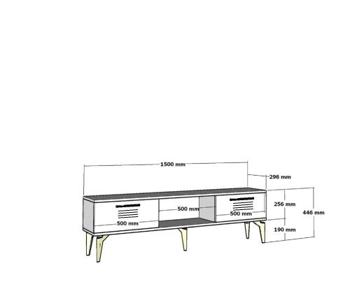 TV-pöytä Asimo - Antrasiitti, Valkoinen