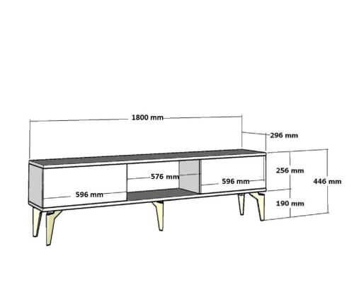 TV laud Ponny - Valkoinen, hopea