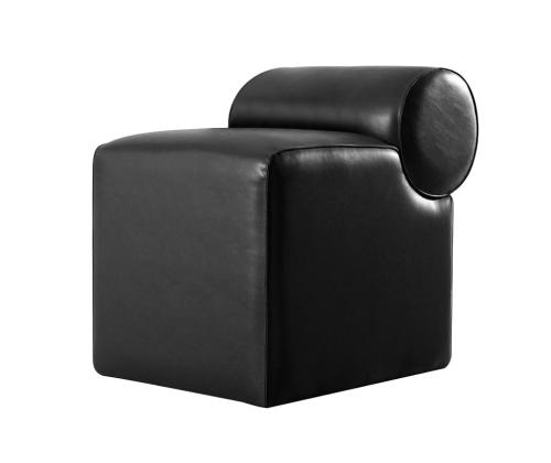 Rohin Deri Puf - Musta