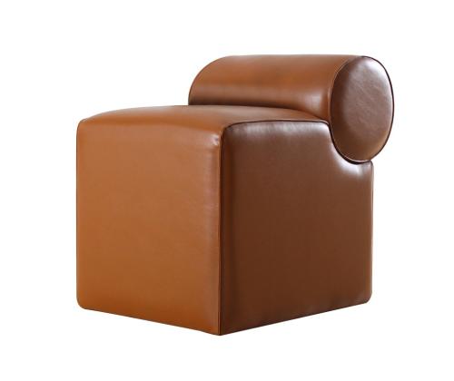 Rohin Deri Puf - Ruskea