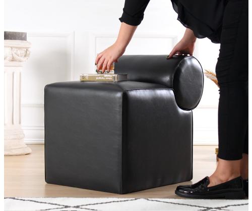 Rohin Deri Puf - Musta