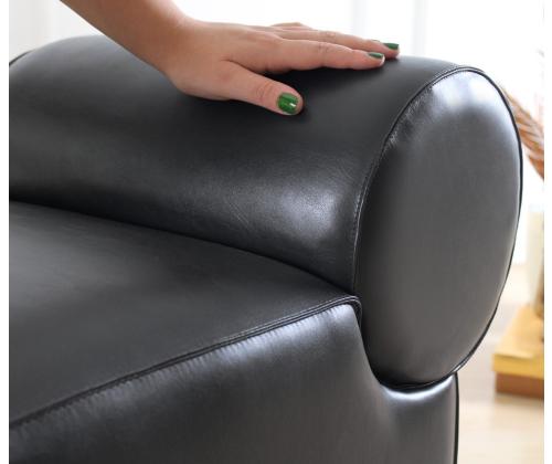 Rohin Deri Puf - Musta