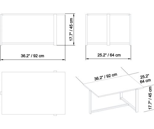 Sohvapöytä Merideths - Kulta