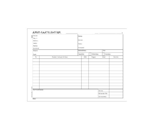 Tyhjä laskun toimitusarkki A5 leveys, 100 arkkia itsekopioiva CFB