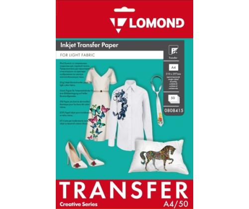 Lomond Thermotransfer Inkjet Paper A4, 50 arkkia, kevyille kankaille