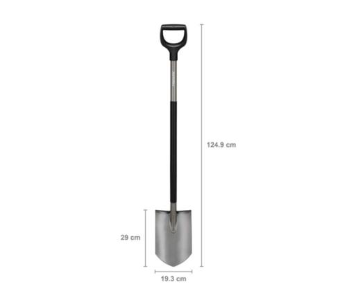 Fiskars Ergonomic 1066708 Terävä lapio, harmaa