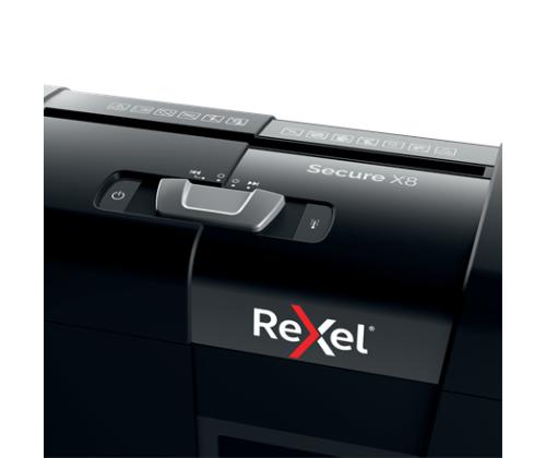 Silppuri Rexel Secure X8 Cross Cut Paper Shredder P4, 8 arkkia, 14 l. Roskakori