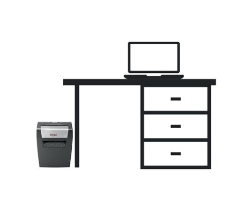 Rexel Momentum X308 paperisilppuri Hiukkasleikkuri 5x42mm P-3 15L, harmaa/musta