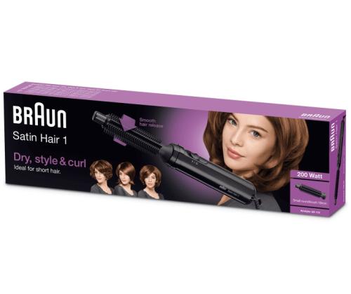 Braun Satin Hair 1 AS110 Airstyler Hiusten muotoiluharja, musta