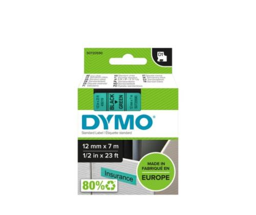Dymo 45019 (S0720590) Tarranauha 12mm x 7m, musta ja vihreä