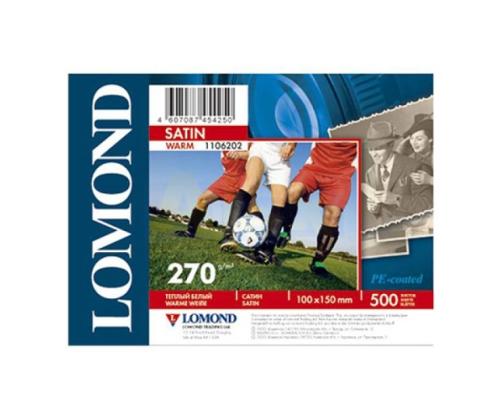 Lomond Premium Photo Paper Satin 270 g/m2 10x15, 500 arkkia, lämmin