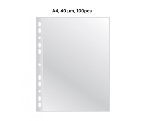 AD Class PUNCHED POCKET Cristal Clear A4 40 mikr., pussi 100 kpl