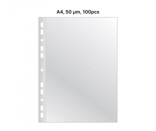 AD Class PUNCHED POCKET Cristal Clear A4 50 mikr., pussi 100 kpl