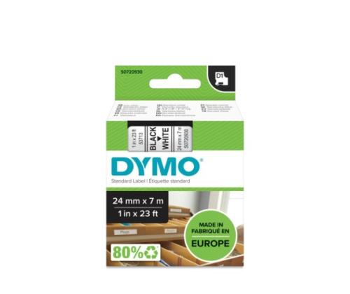 DYMO D1 Standard 53713 (S0720930) tarranauha, 24mm x 7m, musta valkoisella värillä