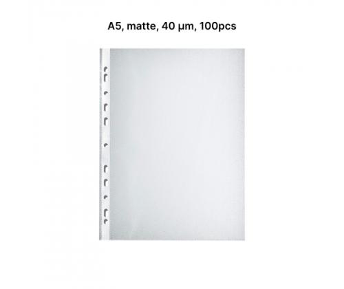 AD Class PUNCHED POCKET Appelsiininkuori A5 40 mikr., pussi 100 kpl