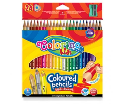 COLORINO Kids Kolmion muotoiset värikynät 24 väriä (terävällä)