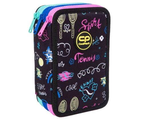 Kolmikerroksinen kynäkotelo, jossa on varusteet CoolPack Jumper 3 TENNIS STAR