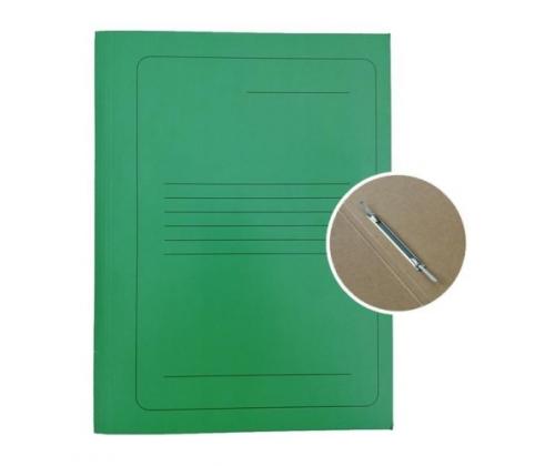 Projektikansio A4-kartonki Smiltainis metalliklipsillä, painatus vihreä