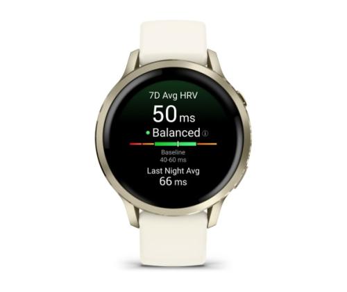 Garmin Venu 4 älykello 41 mm Lunar Gold / Bone silikoniranneke silikoniranneke
