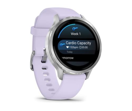 Garmin Venu 4 -älykello 41 mm hopea / vaaleanpunainen silikoniranneke