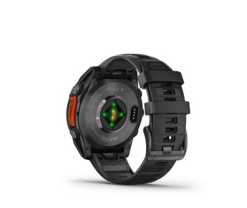 Garmin Fenix 8 -älykello 47 mm AMOLED Slate Gray ja musta silikoniranneke