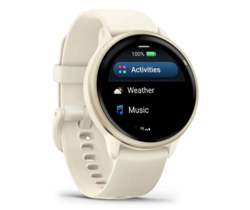 Garmin Vivoactive 6 -älykello 30,4 mm Lunar Gold, jossa on luinen ranneke