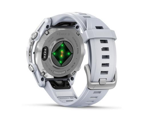 Garmin Fenix 8 -älykello 43 mm AMOLED hopea ja Whitestone-silikoniranneke