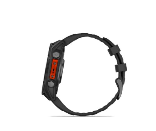 Garmin Fenix 8 -älykello 47 mm AMOLED Slate Gray ja musta silikoniranneke