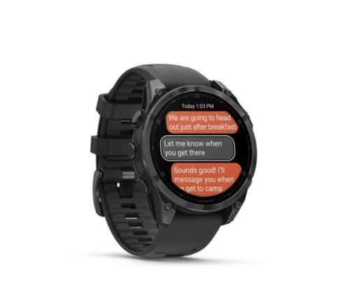 Garmin Fenix 8 -älykello 47 mm AMOLED Slate Gray ja musta silikoniranneke