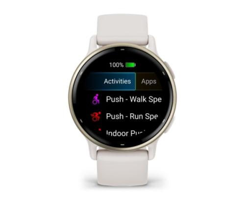 Garmin Vivoactive 5 -älykello 30,4 mm Cream Gold Alumiini, norsunluunvärinen kotelo ja silikoniranneke