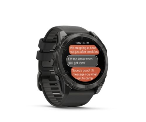 Garmin Fenix 8 älykello 51 mm AMOLED Sapphire,Hiiliharmaa DLC,Musta / Pebble harmaa silikoniranneke